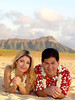 Tourist Portrait  :)    Yes, they are "really" at that beach  (this was originally shot in JPG out of camera)  did not alter the background colors ... Photographer Ross Hamamura, www.RDHphoto.net